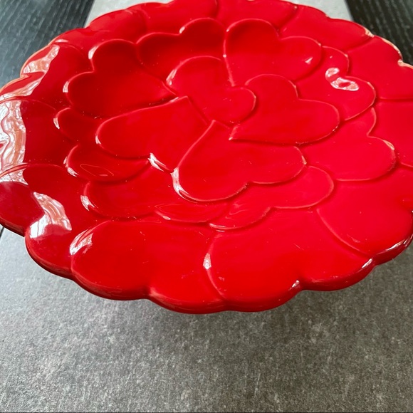 Bordallo Pinheiro Hearts Cake Stand Red - Picture 5 of 8